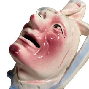 Vintage 1940’ Small Interesting Harlequin Head Figurine